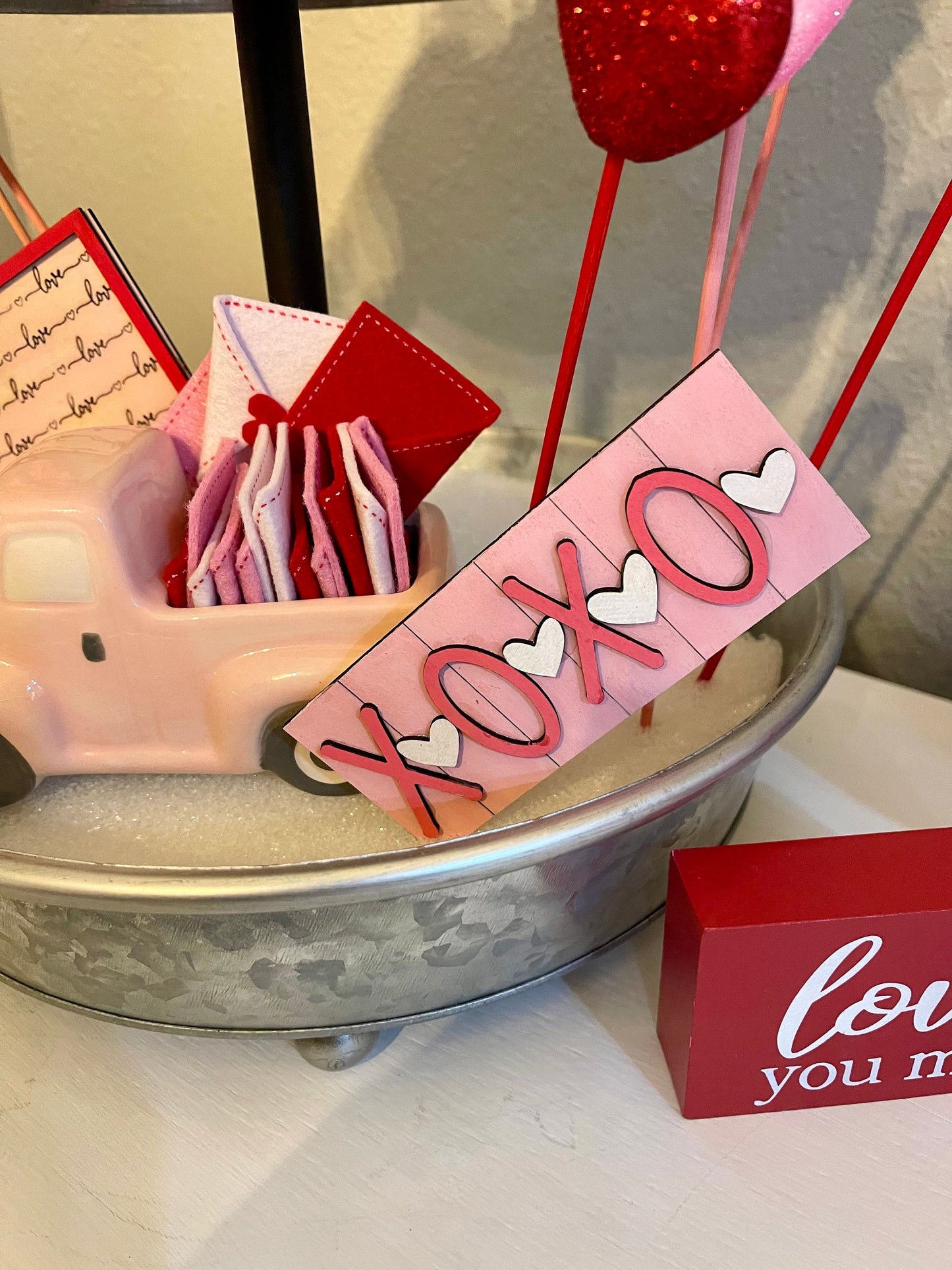 Valentines Day tiered tray 6 piece set