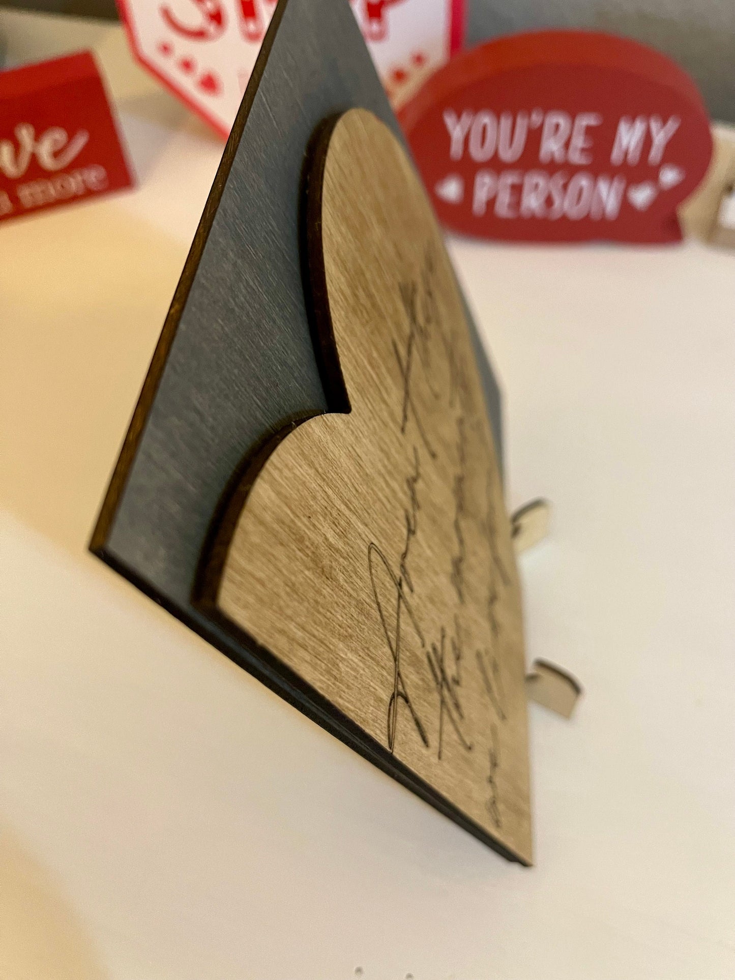 Layered wooden, inspirational, 3D heart picture