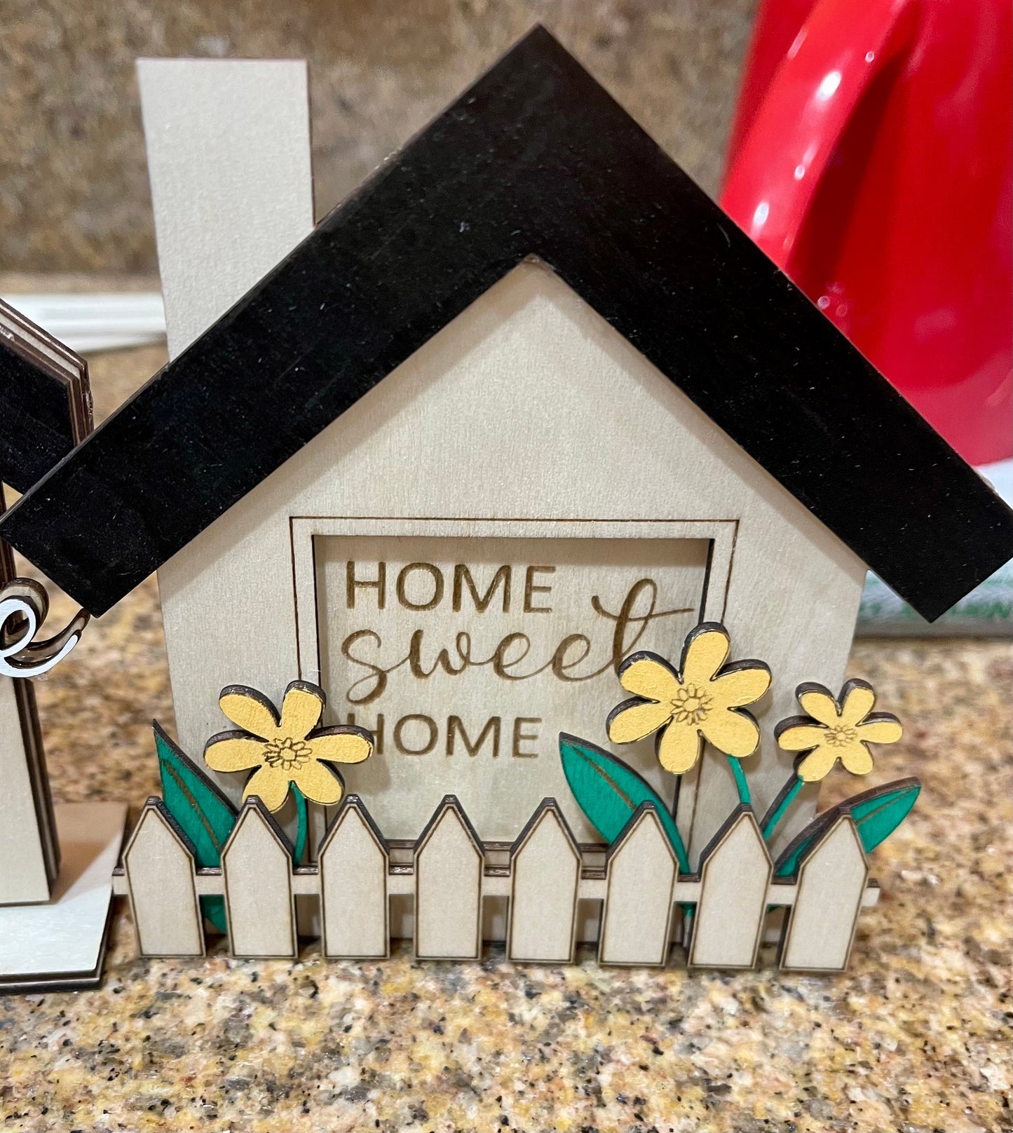 Welcome Home wooden gift card holder