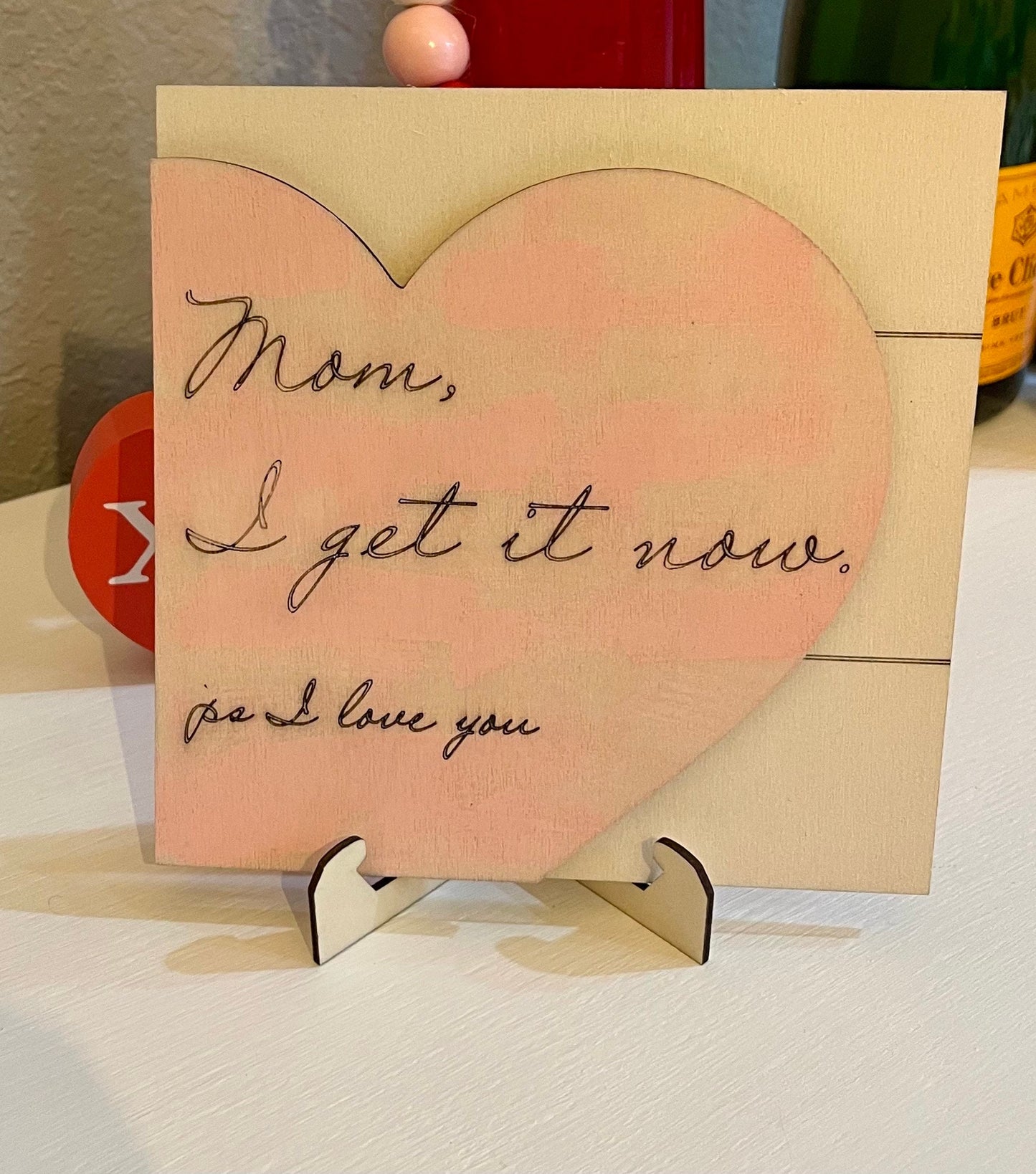 Layered wooden/inspirational/3D heart picture for moms/mother's day