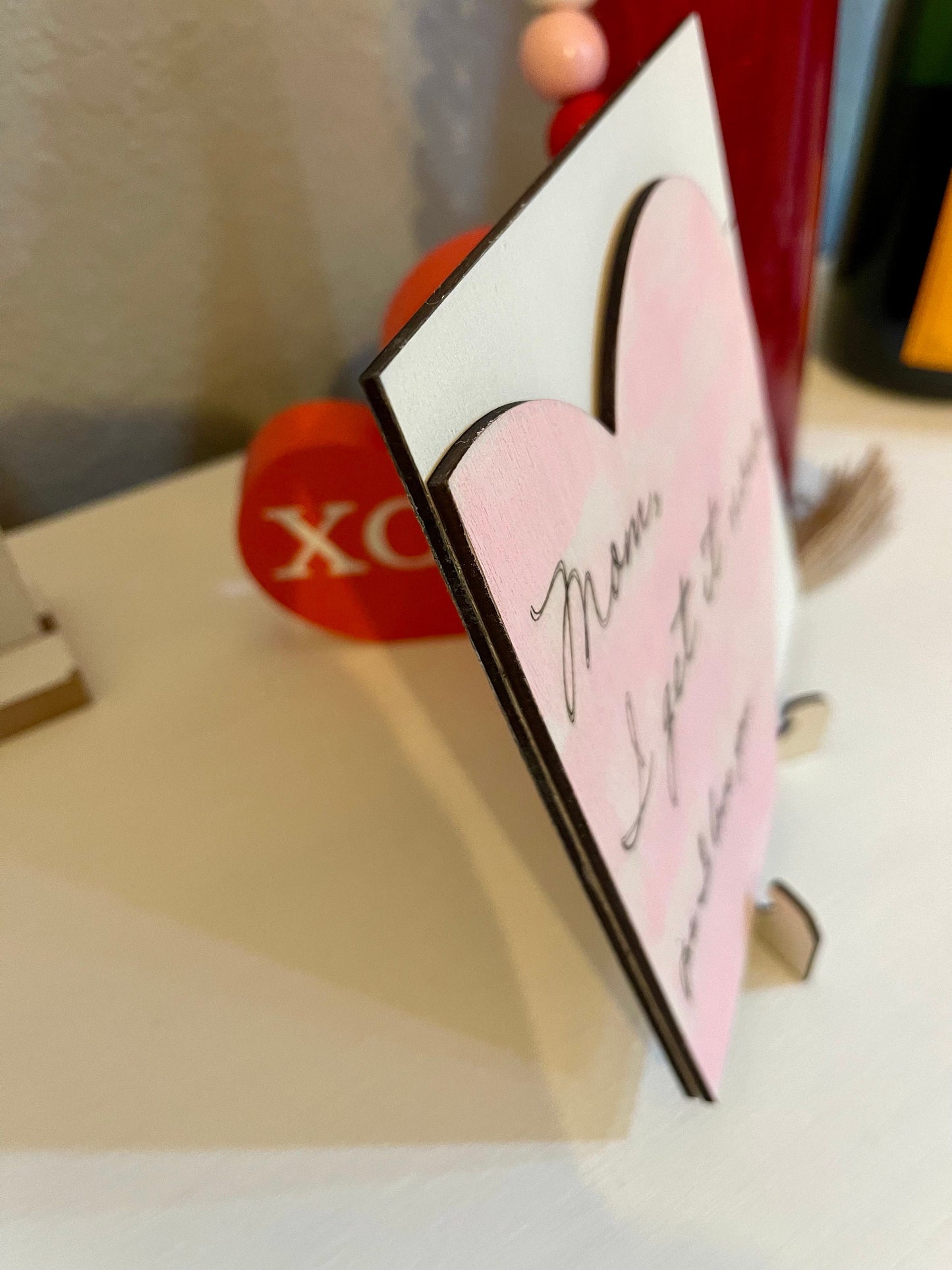 Layered wooden/inspirational/3D heart picture for moms/mother's day