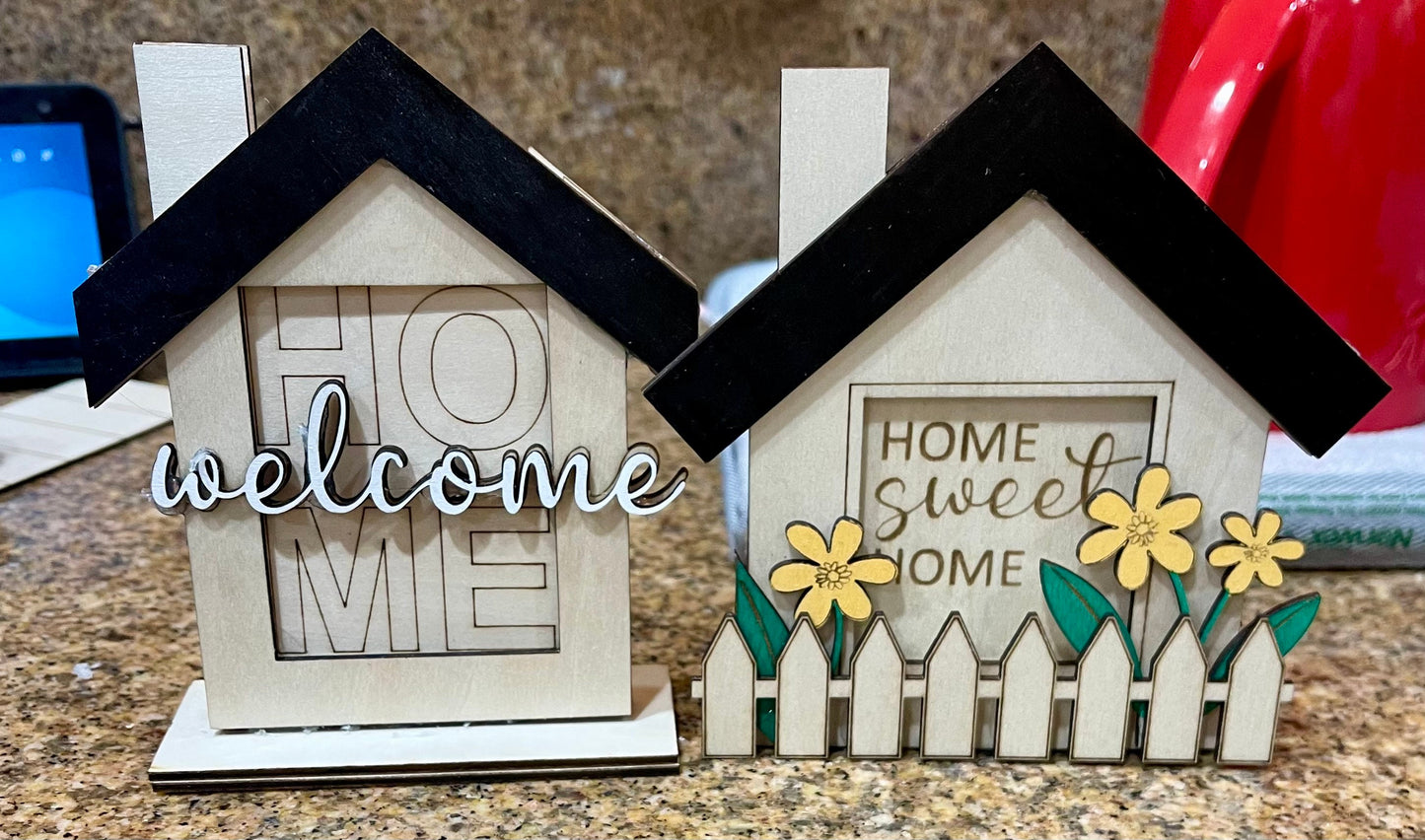 Welcome Home wooden gift card holder