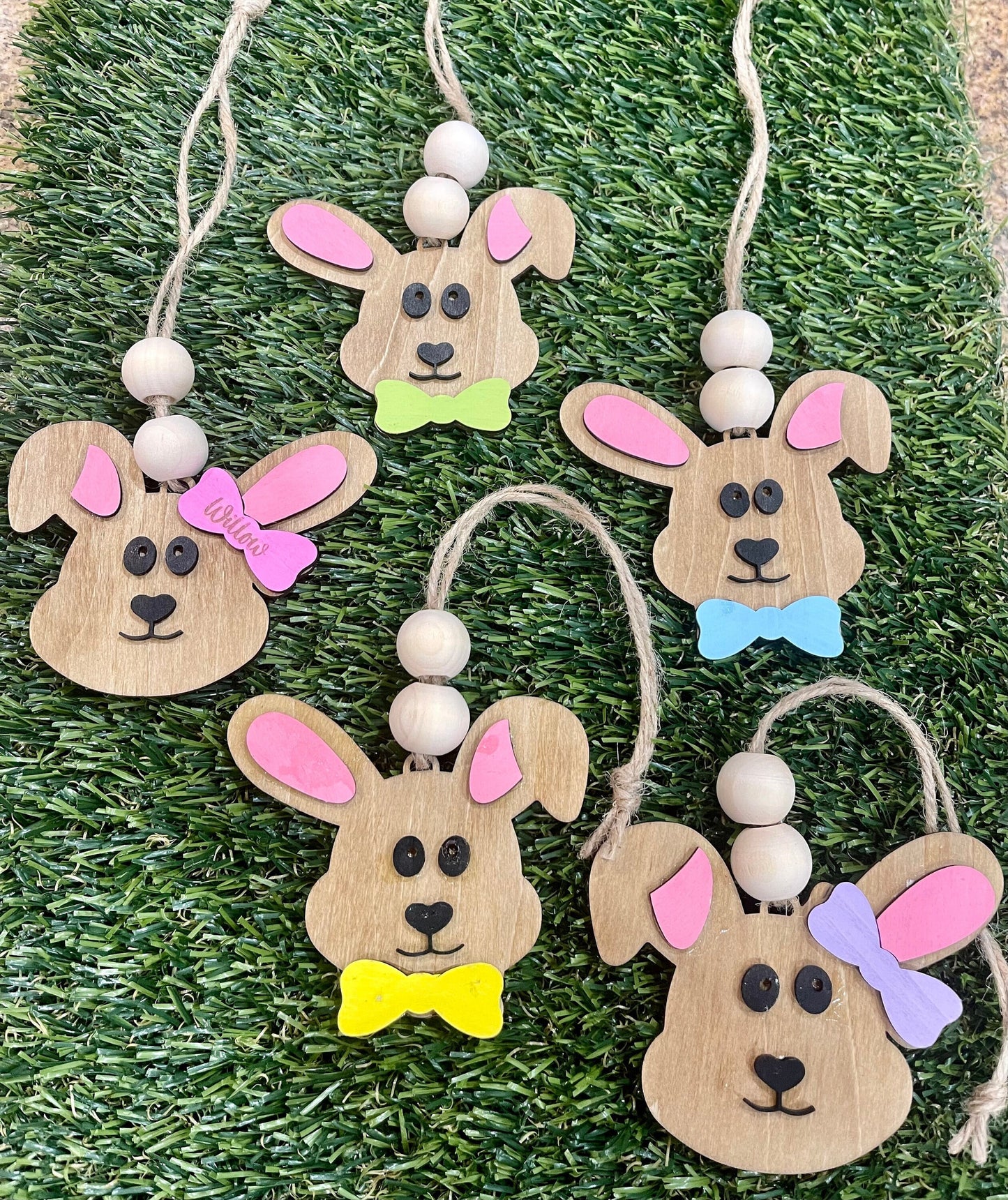 Laser cut Easter bunny personalized basket tag