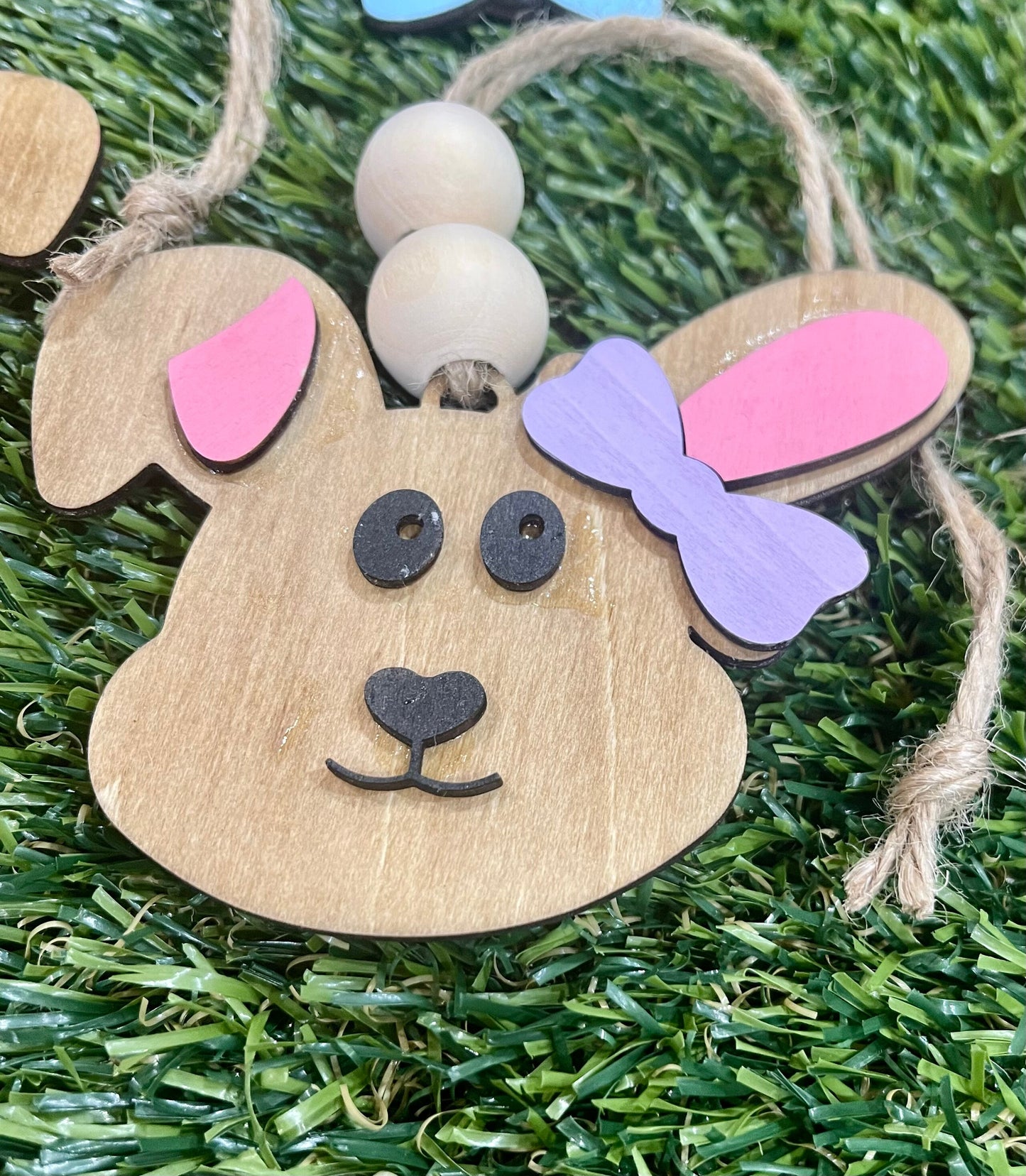 Laser cut Easter bunny personalized basket tag