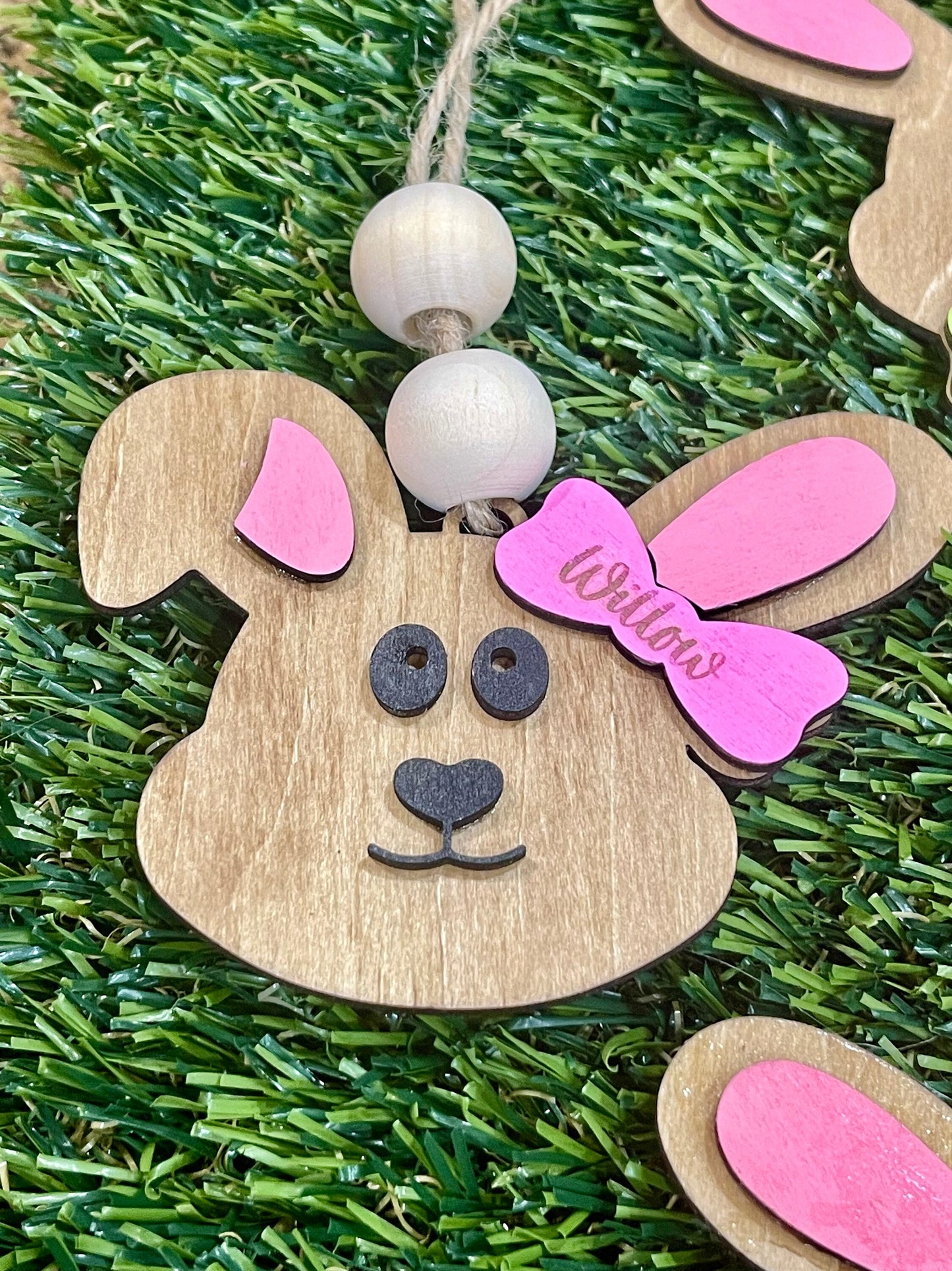 Laser cut Easter bunny personalized basket tag