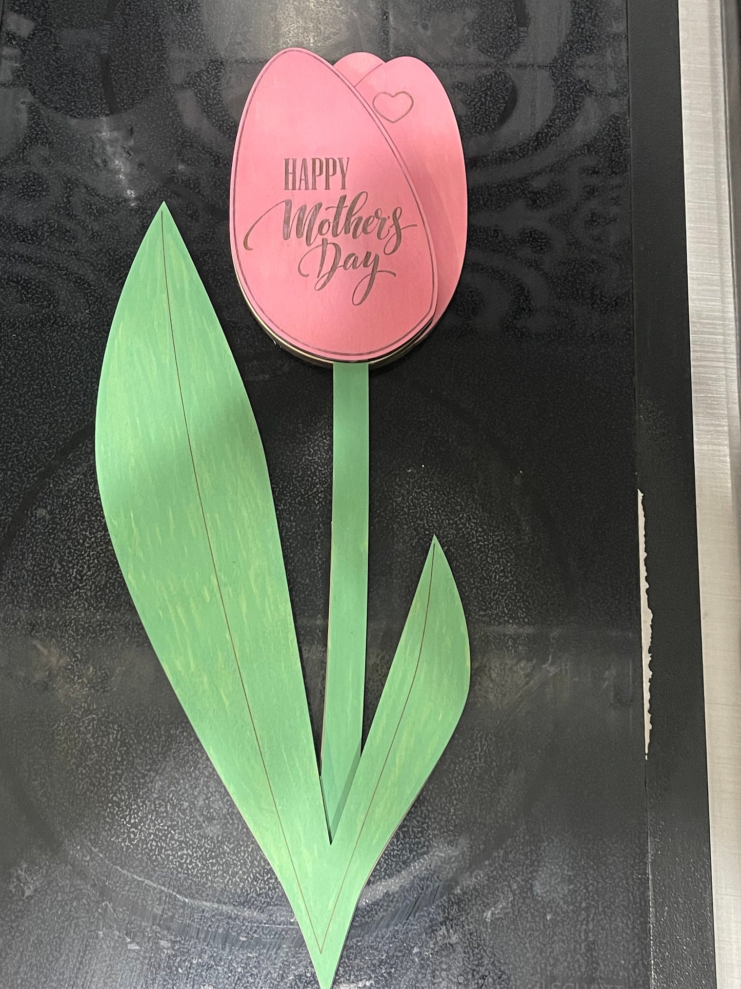 Engraved Tulip Flower Gift Card Holder Mothers Day