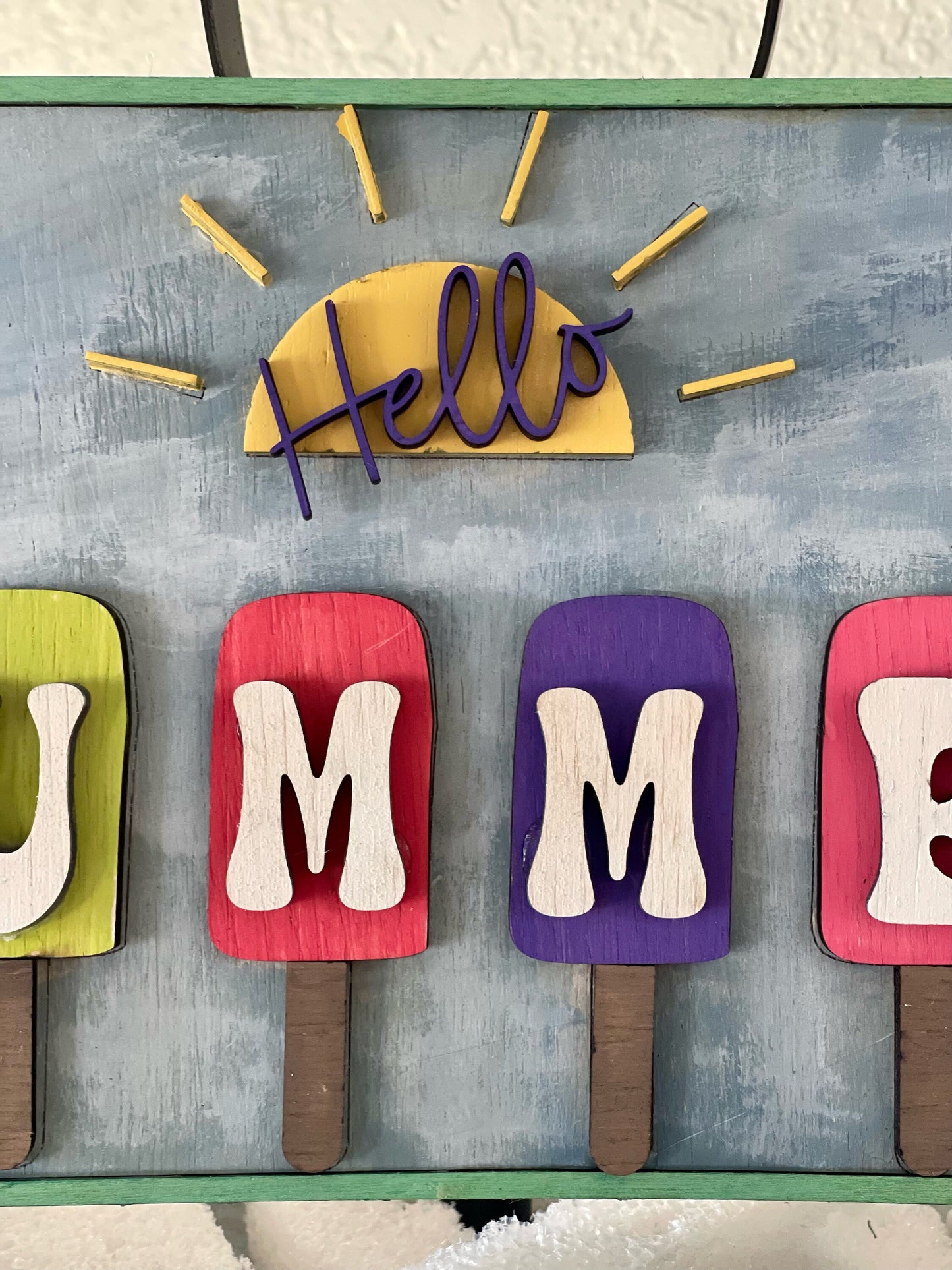 Summer Fun Wooden Sign with Popsicles
