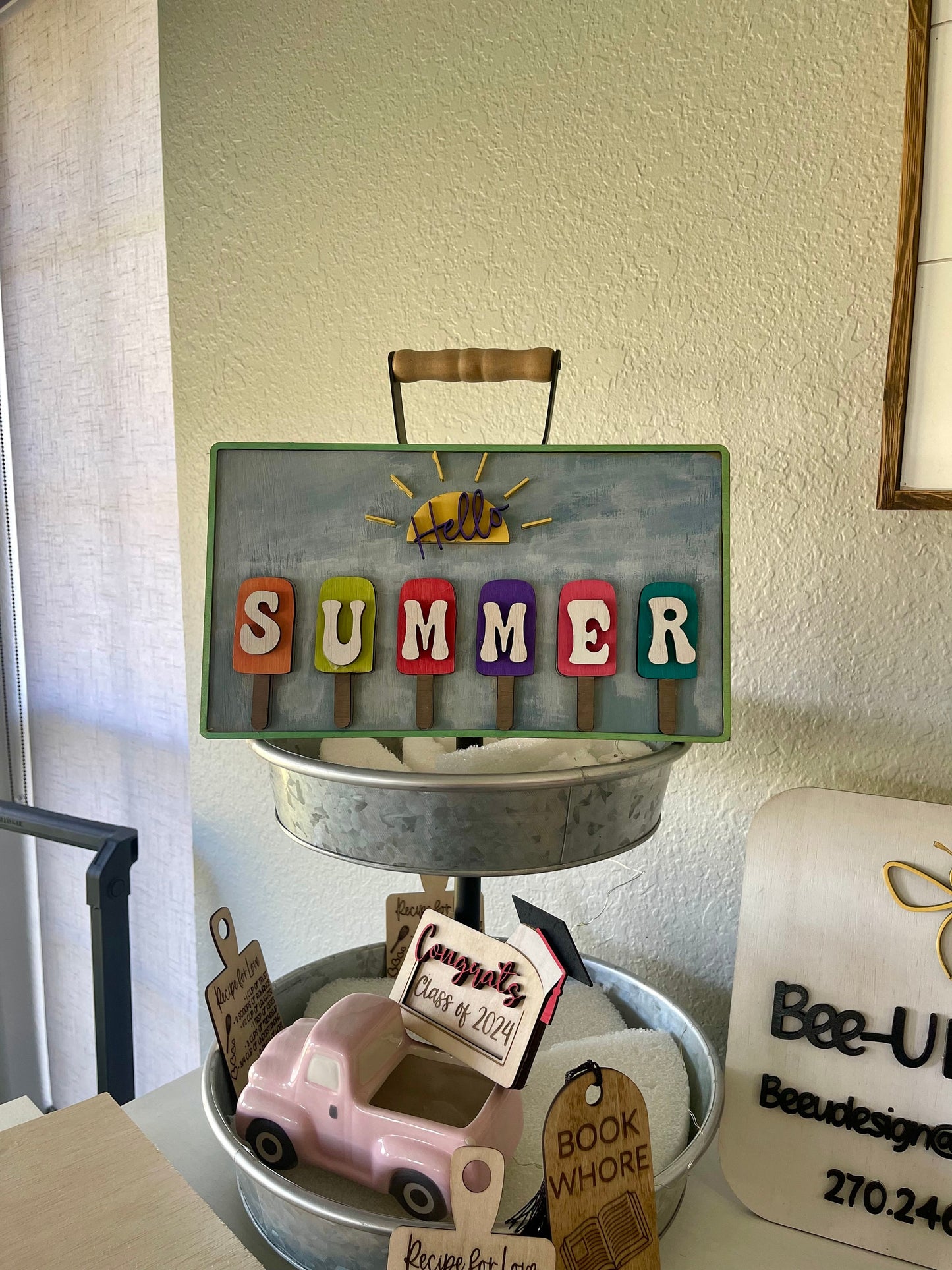 Summer Fun Wooden Sign with Popsicles