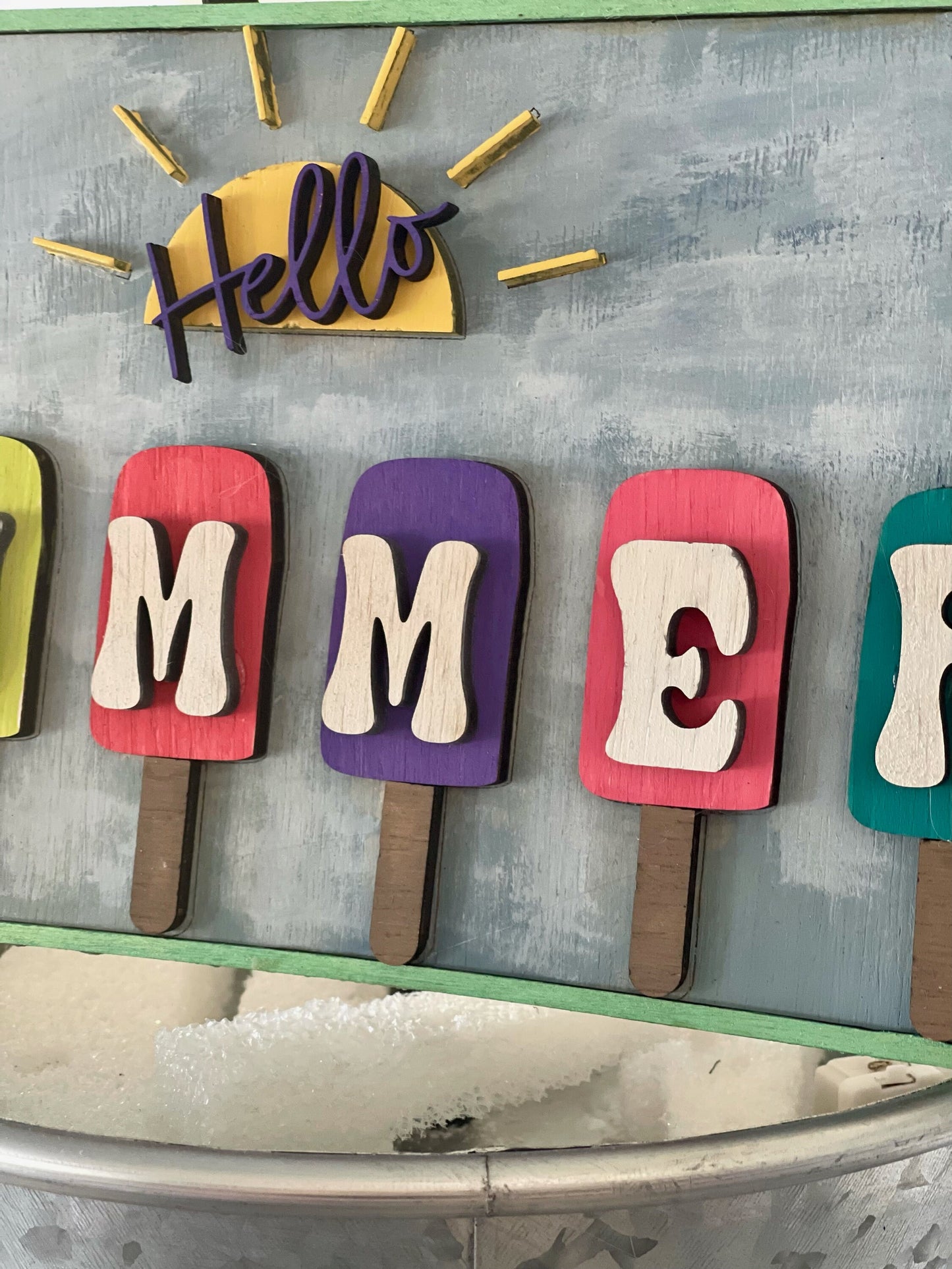 Summer Fun Wooden Sign with Popsicles