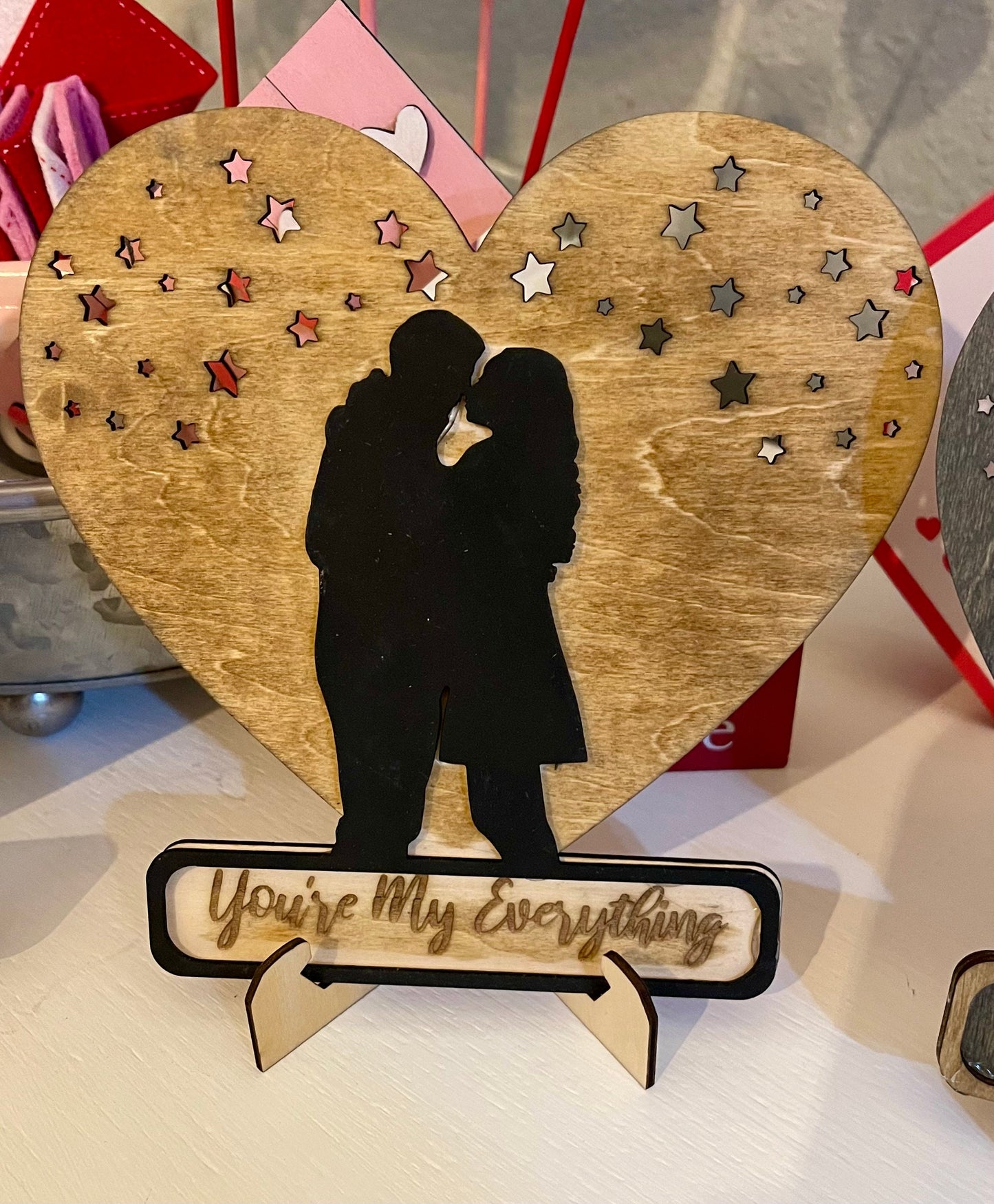 Couples in love heart sign that can be personalized