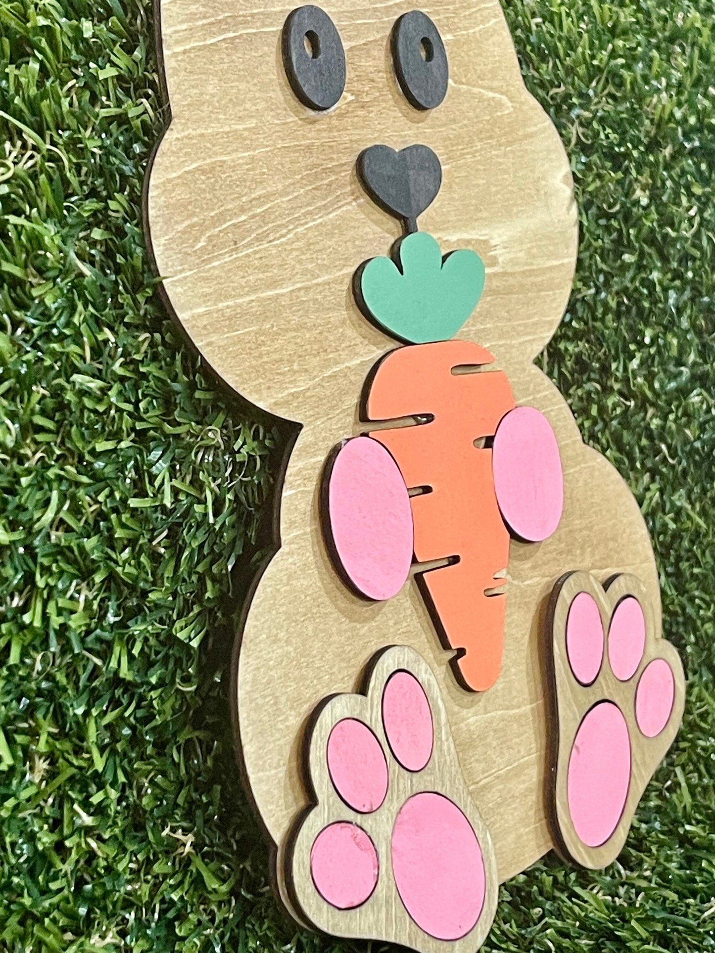 Easter bunny 3D sign hanger laser cut