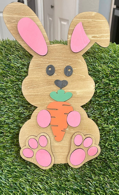 Easter bunny 3D sign hanger laser cut