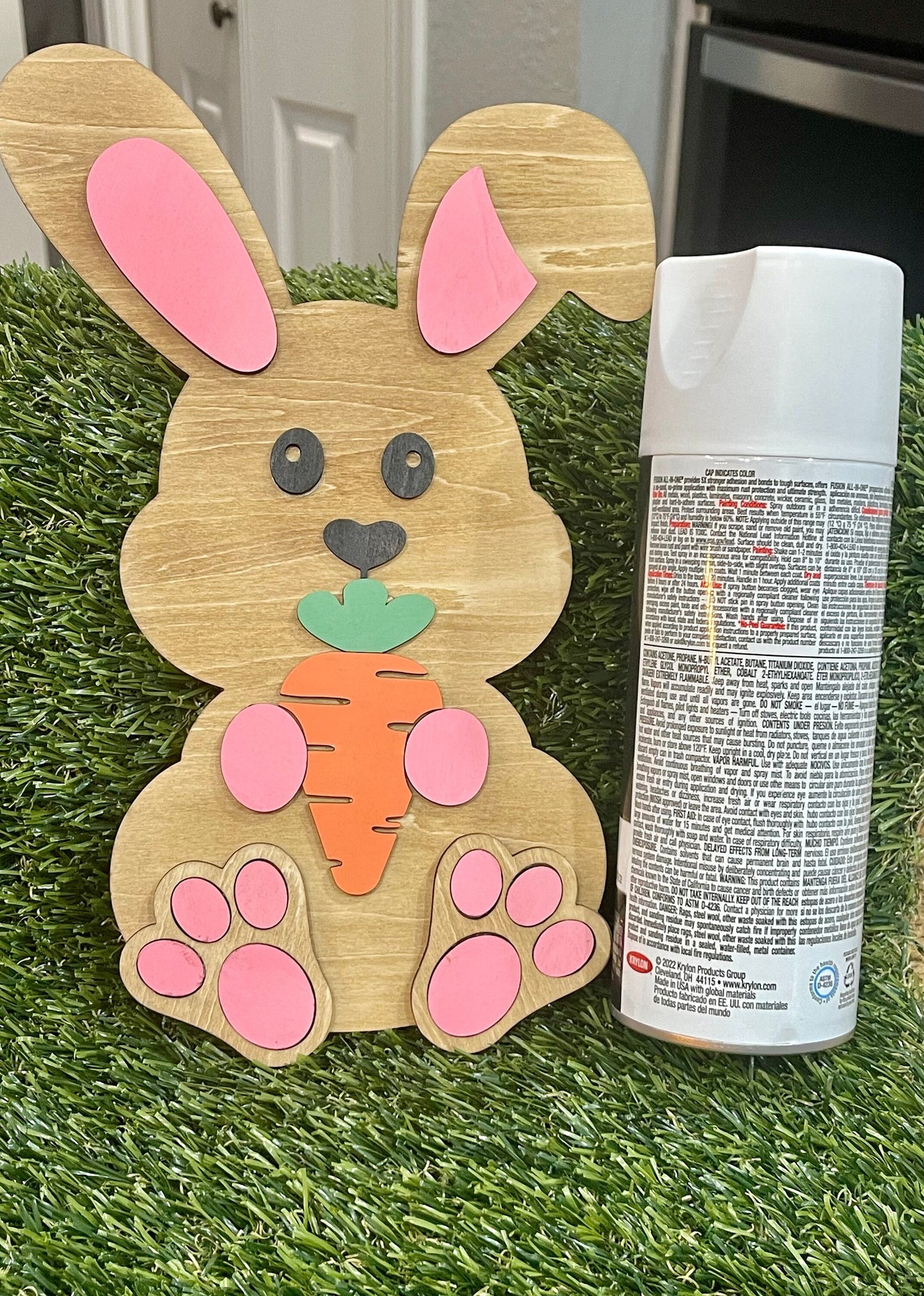 Easter bunny 3D sign hanger laser cut