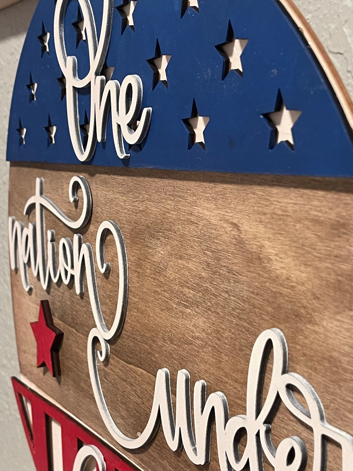 American Flag Laser Cut Door Hanger/Sign/Memorial Day/Fourth of July/Patriotic