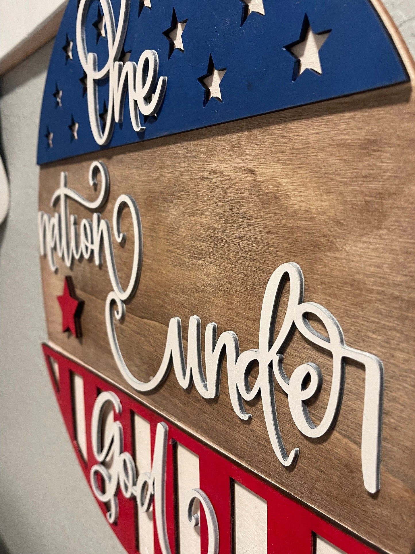 American Flag Laser Cut Door Hanger/Sign/Memorial Day/Fourth of July/Patriotic