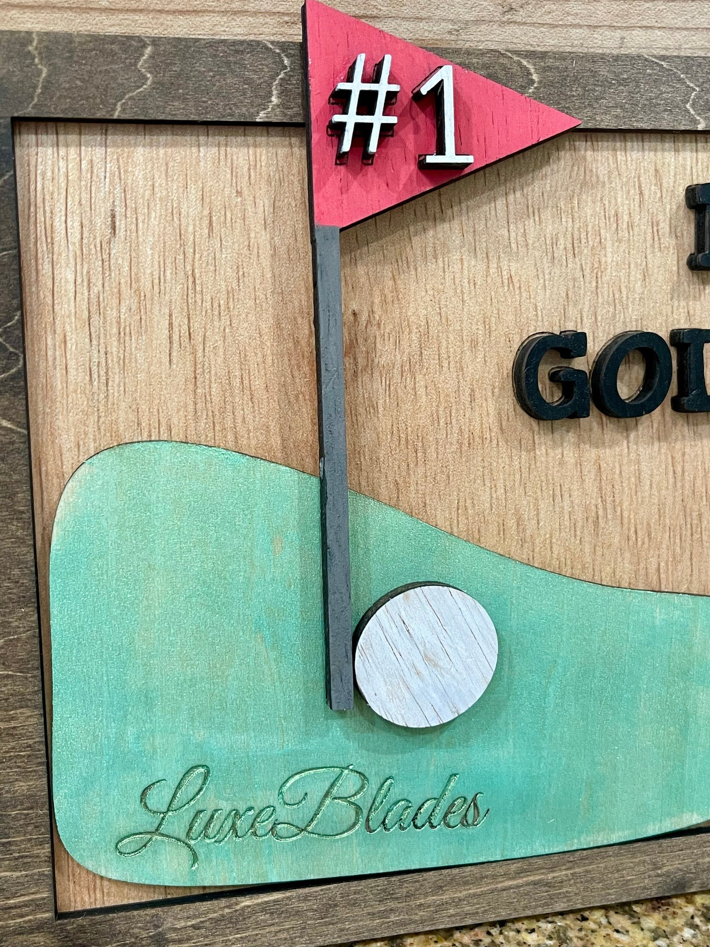 Dad/Pop/Father's Day Wooden Golf Ball Plaque